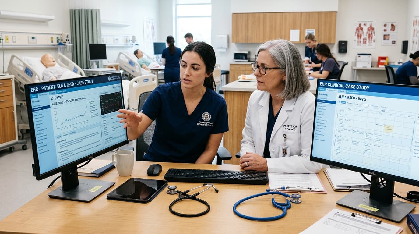 Next-Generation NCLEX Clinical Judgment interface on tablet and computer screen